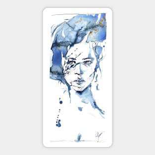 Water Leaves  - Watercolor Woman Portrait Sticker